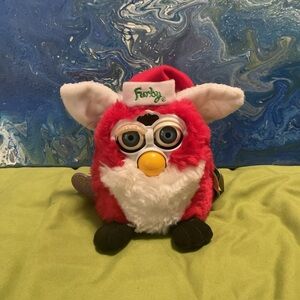 1998 vintage Furby Baby blue eyes Christmas Santa special Limited